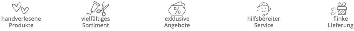 Wir bieten ein vielfältiges Sortiment handverlesener Produkte, exklusive Angebote, hilfsbereiten Service und schnelle Lieferung