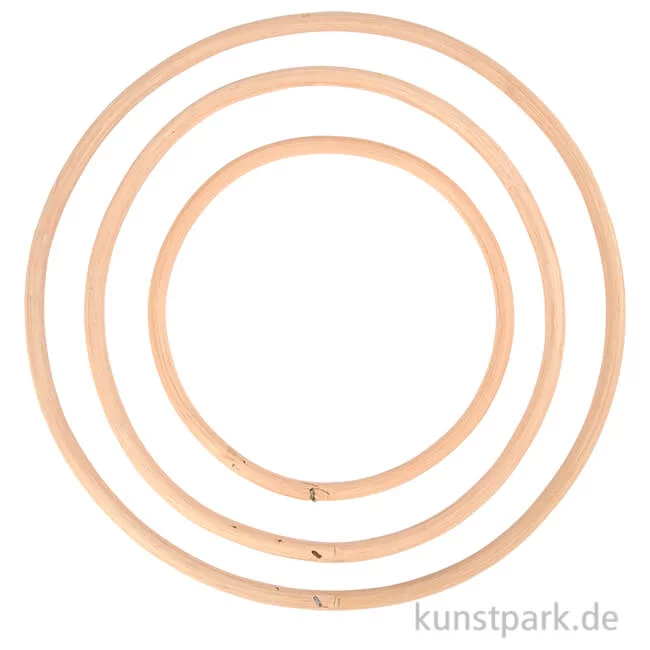 Artikelbild 1 des Artikels “Bambusringe Set, Durchmesser 15,3 / 20,3 / 25,5 cm, 3 Stück “