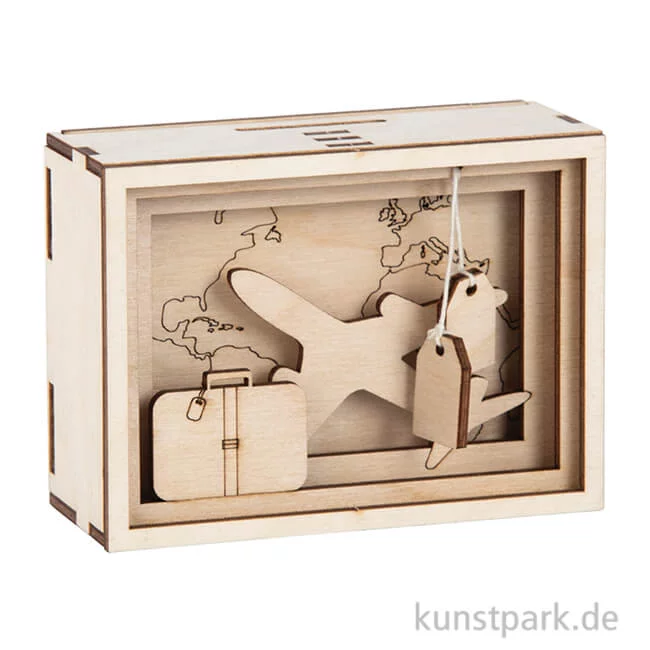Artikelbild 1 des Artikels “3D Geschenkbox - Journey, 11,5x8,5x5 cm, Holz-Bausatz mit 12 Teilen “