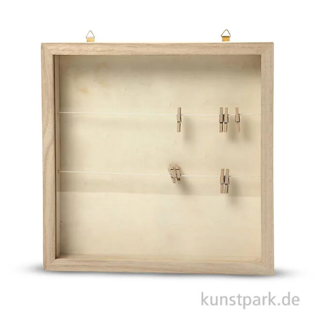 Artikelbild 1 des Artikels “3D-Rahmen aus Holz mit Schiebedeckel aus Plexiglas, Größe 23x23 cm “