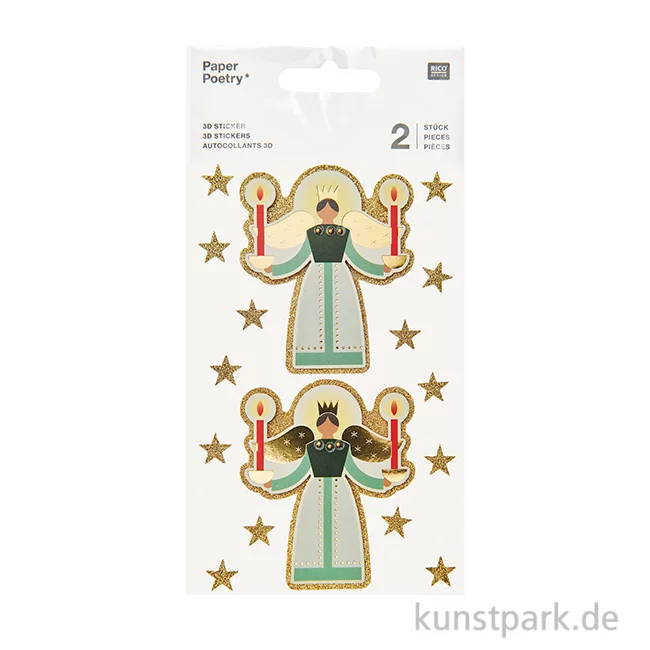 Artikelbild 1 des Artikels “3D Sticker - Engel groß, Sterne, 1 Bogen “