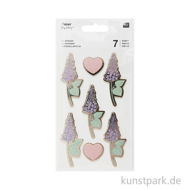 Artikelbild 1 des Artikels “3D Sticker - Flieder, Blumen, 7 Aufkleber “