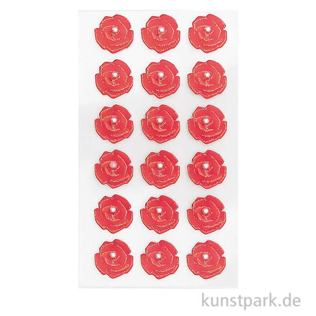 Artikelbild 1 des Artikels “3D Sticker - Rosen Perle, Rot “