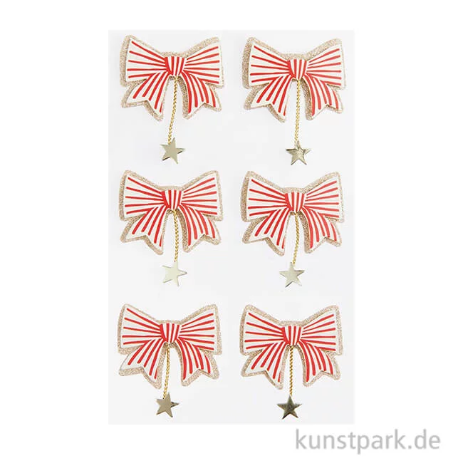 Artikelbild 1 des Artikels “3D Sticker - Schleifen mit Stern, 6 Aufkleber “