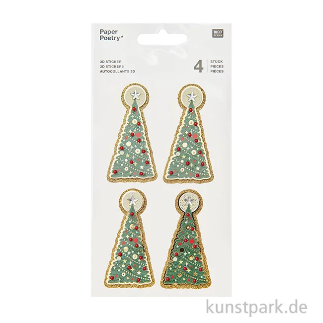 Artikelbild 1 des Artikels “3D Sticker - Weihnachtsbäume groß, 4 Aufkleber “