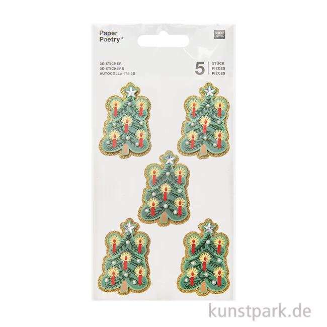 Artikelbild 1 des Artikels “3D Sticker - Weihnachtsbäume klein, 5 Aufkleber “