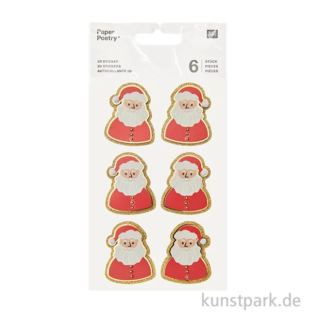 Artikelbild 1 des Artikels “3D Sticker - Weihnachtsmann, 6 Aufkleber “