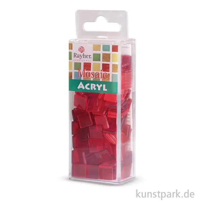Artikelbild 1 des Artikels “Acryl-Mosaik - Transparent, 1x1 cm, 50 g Einzelfarbe | Klassikrot“