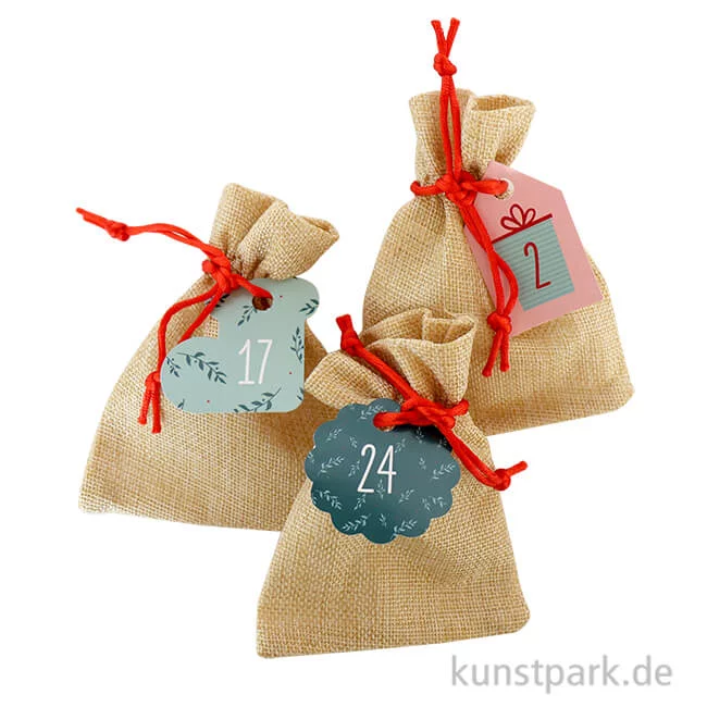 Artikelbild 1 des Artikels “Adventskalender Bastelset - Natur, Juteoptik, 49-teilig “