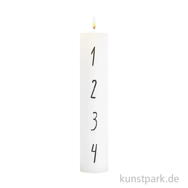 Artikelbild 1 des Artikels “Adventskerze mit Zahlen 1-4, Weiß, 4 x 20 cm “