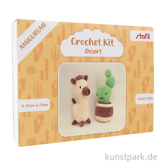 Artikelbild 1 des Artikels “Amigurumi Bastelset - Velvie Desert, Alpaka + Kaktus “