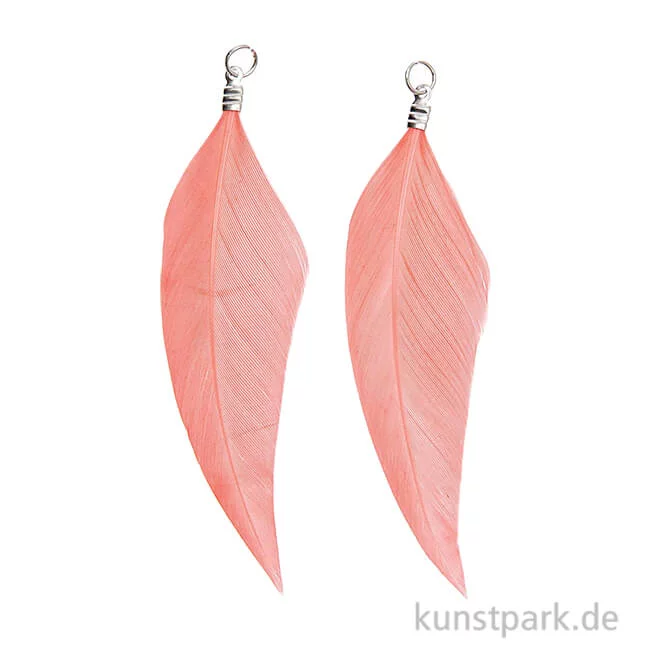 Artikelbild 1 des Artikels “Anhänger Federn - Neon Rot-Pink, 2er Set “