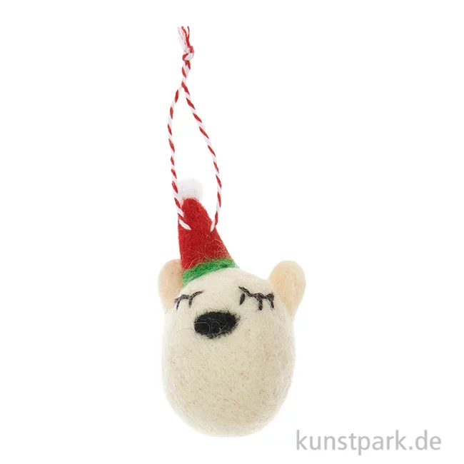 Artikelbild 1 des Artikels “Anhänger Filz Weihnachtsbär, Weiß, 8 x 4 x 4 cm “
