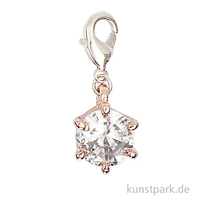 Artikelbild 1 des Artikels “Anhänger Glasschliffstein gefasst - Roségold “