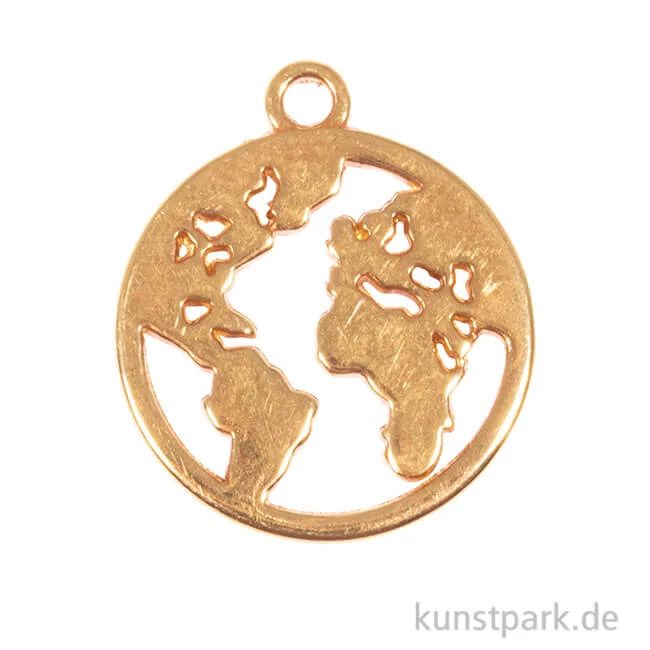 Artikelbild 1 des Artikels “Anhänger Metall - goldene Weltkarte, 2 Stück “