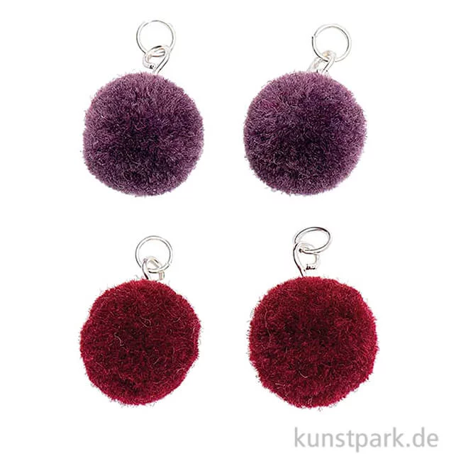 Artikelbild 1 des Artikels “Anhänger Mini Pompons - Lila, 4er Set “