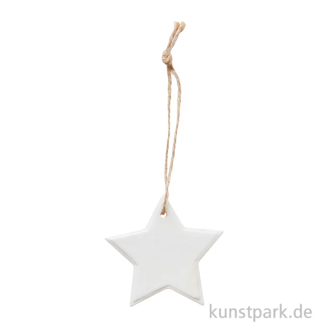 Artikelbild 1 des Artikels “Anhänger Stern, Weiß, Porzellan, 7,5 cm “