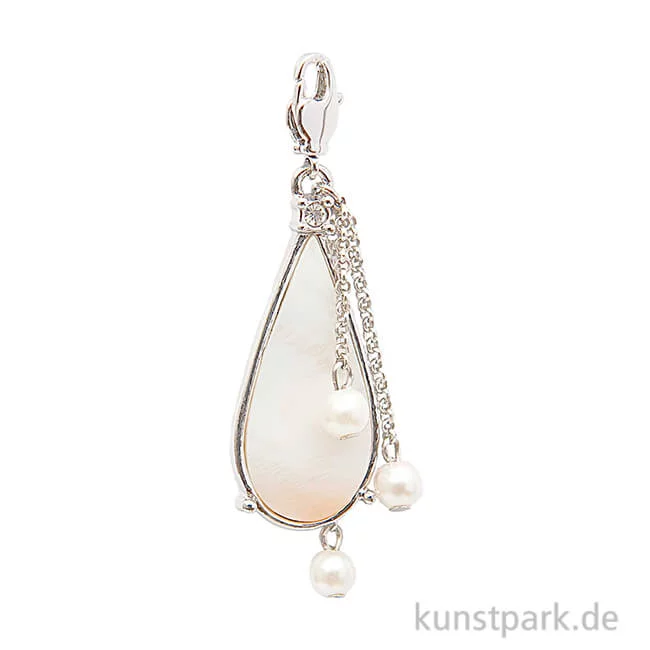 Artikelbild 1 des Artikels “Anhänger Tropfen - Perlmutt, Silber “