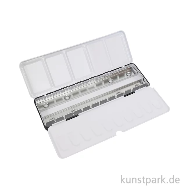 Artikelbild 1 des Artikels “Aquarell-Leerkasten aus Metall für 24 halbe oder 12 ganze Näpfe “