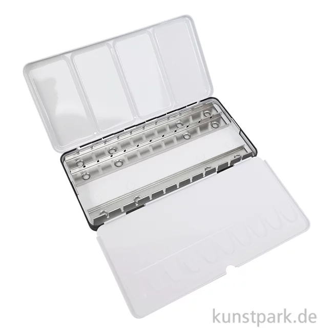 Artikelbild 1 des Artikels “Aquarell-Leerkasten aus Metall für 36 halbe oder 18 ganze Näpfe “