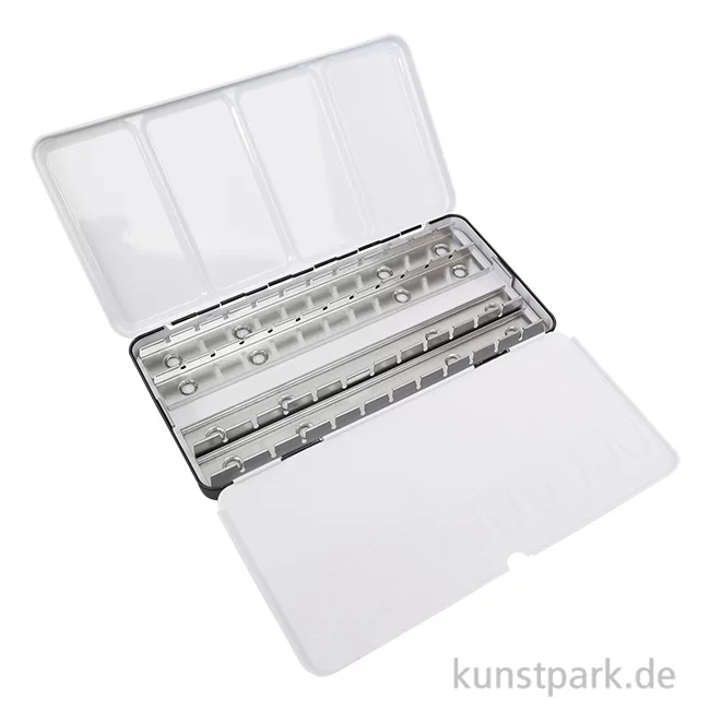Artikelbild 1 des Artikels “Aquarell-Leerkasten aus Metall für 48 halbe oder 24 ganze Näpfe “