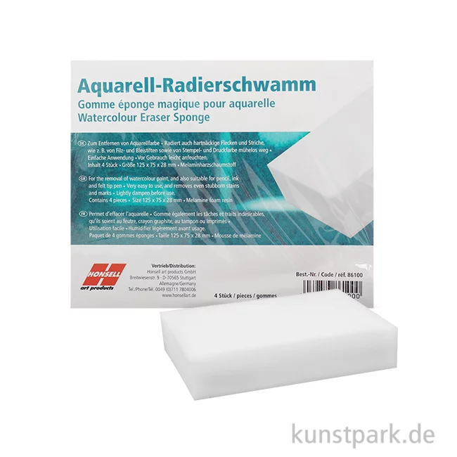 Artikelbild 1 des Artikels “Aquarell-Radierschwamm, 12,2 x 7,5 x 2,6 cm, 4er Set “