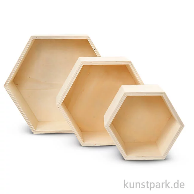 Artikelbild 1 des Artikels “Aufbewahrungsboxen Sperrholz - 3 Waben “