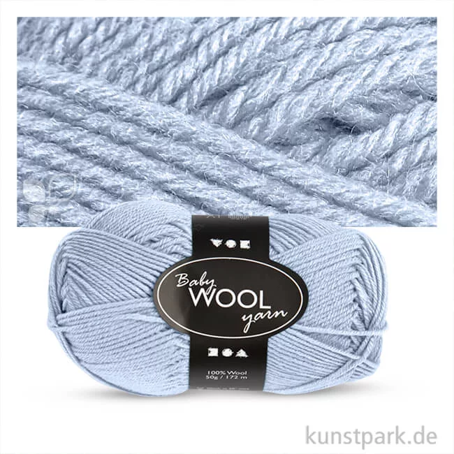 Artikelbild 1 des Artikels “Wolle 100% vom australischen Merinoschaf, extra weich - 50 g 172 m | Hellblau“
