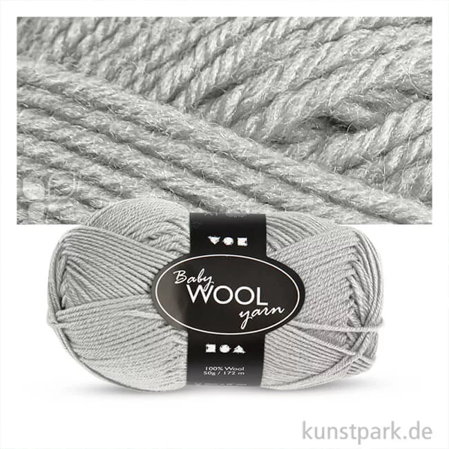Artikelbild 1 des Artikels “Wolle 100% vom australischen Merinoschaf, extra weich - 50 g 172 m | Hellgrau“