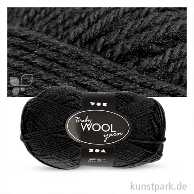 Artikelbild 1 des Artikels “Wolle 100% vom australischen Merinoschaf, extra weich - 50 g 172 m | Schwarz“