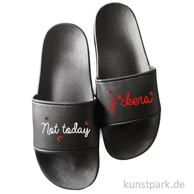 Artikelbild 1 des Artikels “Badelatschen, Schwarz, Bedruckt, Design, Not today “