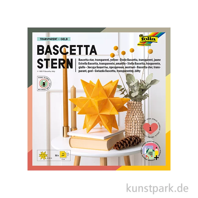 Artikelbild 1 des Artikels “Bascetta-Stern Bastelset, 115g - gelb 15x15 cm“