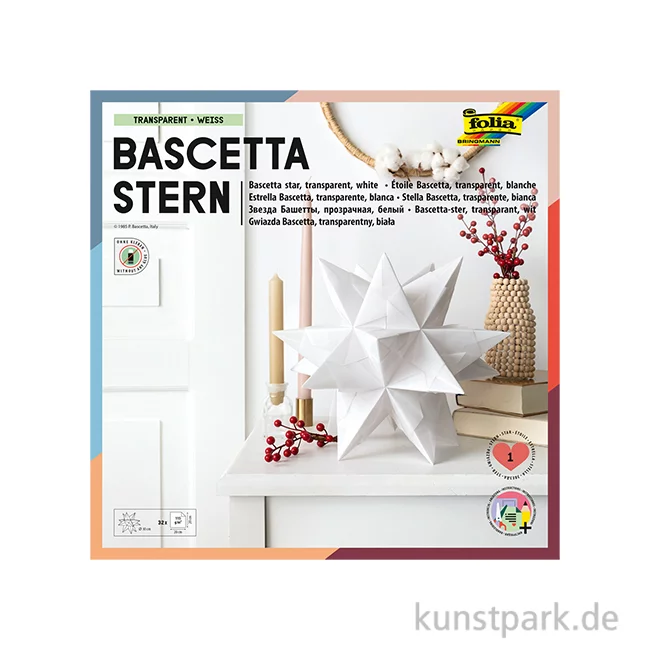 Artikelbild 1 des Artikels “Bascetta-Stern Bastelset, 115g - weiß 15x15 cm“