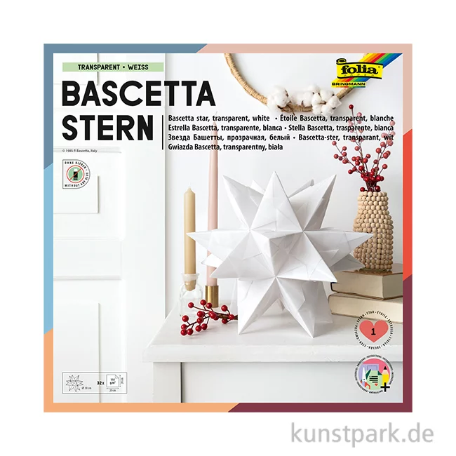 Artikelbild 1 des Artikels “Bascetta-Stern Bastelset, 115g - weiß 20x20 cm“