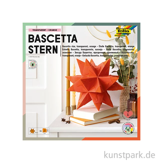 Artikelbild 1 des Artikels “Bascetta-Stern Bastelset, 115g - orange 15x15 cm“