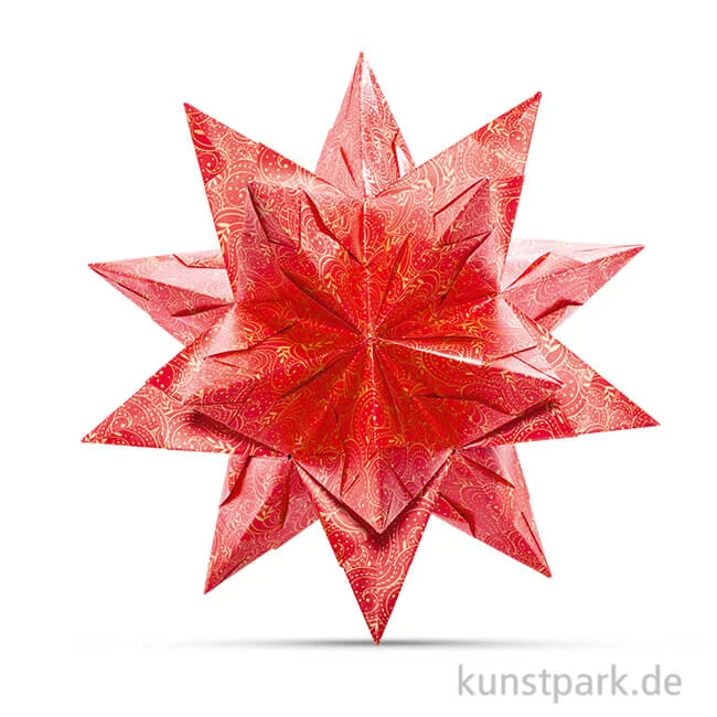 Artikelbild 1 des Artikels “Bascetta-Stern Bastelset - Rot-Winterornament Gold, 90g 20 x 20 cm“