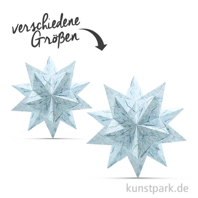 Artikelbild 1 des Artikels “Bascetta-Stern Bastelset - Weiß-Winterornament Eisblau, 90g “