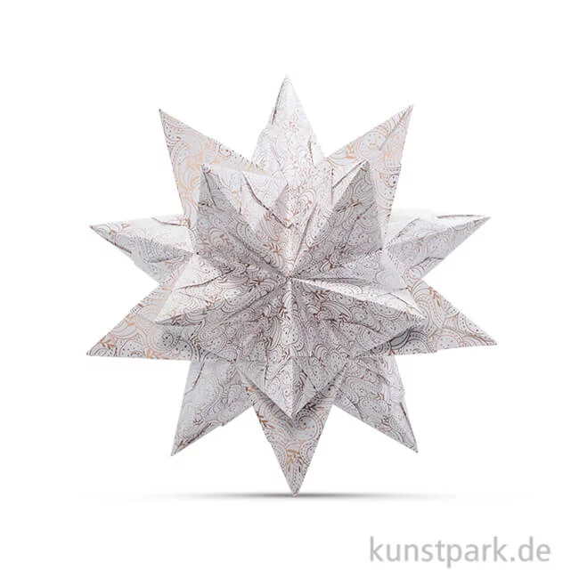 Artikelbild 1 des Artikels “Bascetta-Stern Bastelset - Weiß-Winterornament Kupfer, 90g 15 x 15 cm“