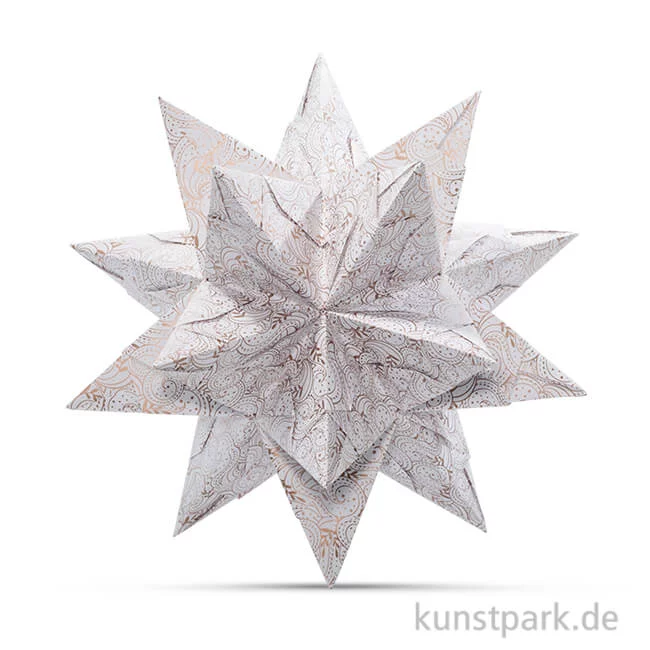Artikelbild 1 des Artikels “Bascetta-Stern Bastelset - Weiß-Winterornament Kupfer, 90g 20 x 20 cm“