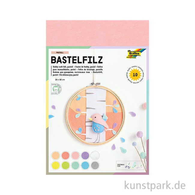 Artikelbild 1 des Artikels “Bastelfilz in Pastellfarben, 20 x 30 cm, 10 Blatt, 150g “
