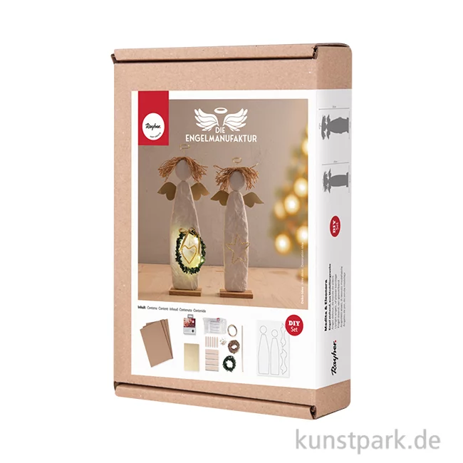 Artikelbild 1 des Artikels “Bastelset Engelmanufaktur - 2 Weihnachtsengel Figuren aus Gips “