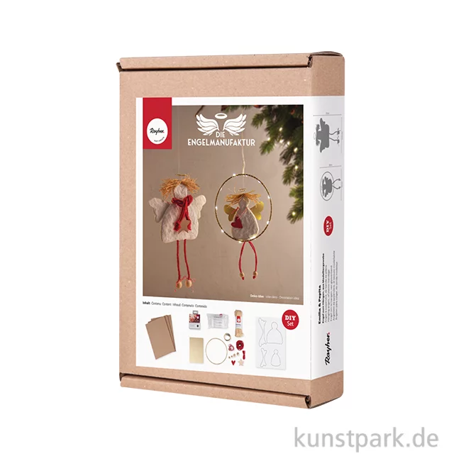Artikelbild 1 des Artikels “Bastelset Engelmanufaktur - 2 Weihnachtsengel Hänger aus Gips “