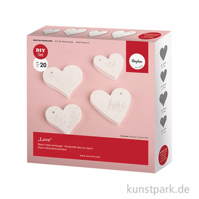 Artikelbild 1 des Artikels “Bastelset Raysin Deko-Anhänger Love, 4 Motive “