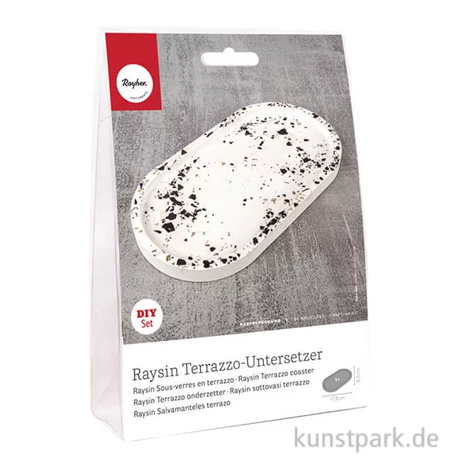 Artikelbild 1 des Artikels “Bastelset Raysin Terrazzo-Untersetzer, 17,8 x 9,5 x 1,3 cm “