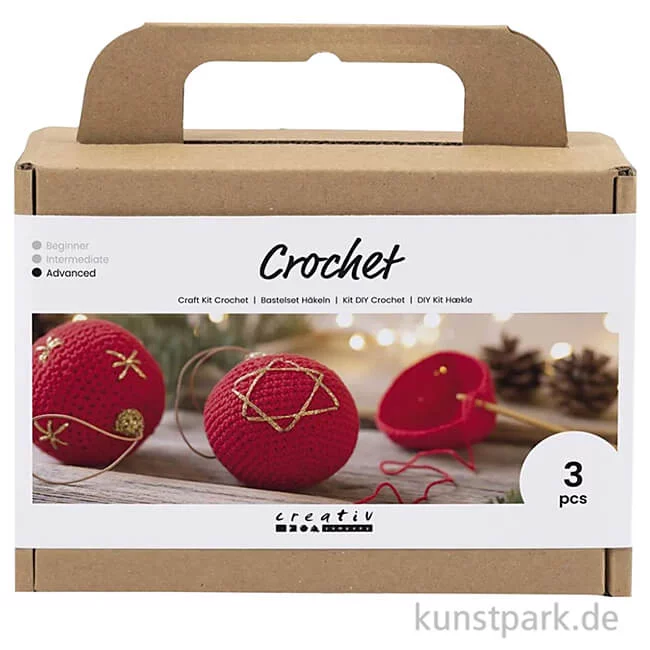 Artikelbild 1 des Artikels “Bastelset Weihnachtskugeln Häkeln, Rot “