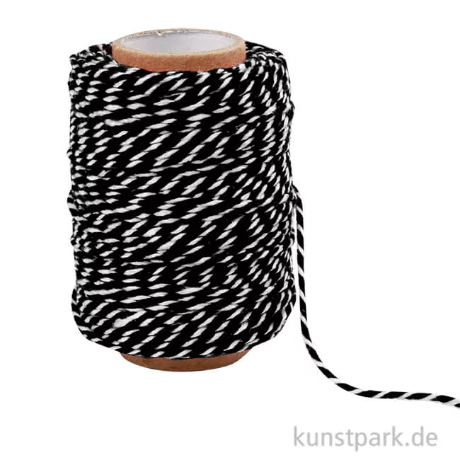 Artikelbild 1 des Artikels “Baumwollschnur, 1,1 mm, 50 Meter Schwarz-Weiß“