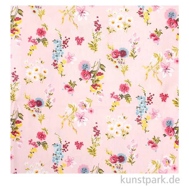 Artikelbild 1 des Artikels “Beschichteter Baumwollstoff - Blumen Rosa - 1 m x 1,5 m “