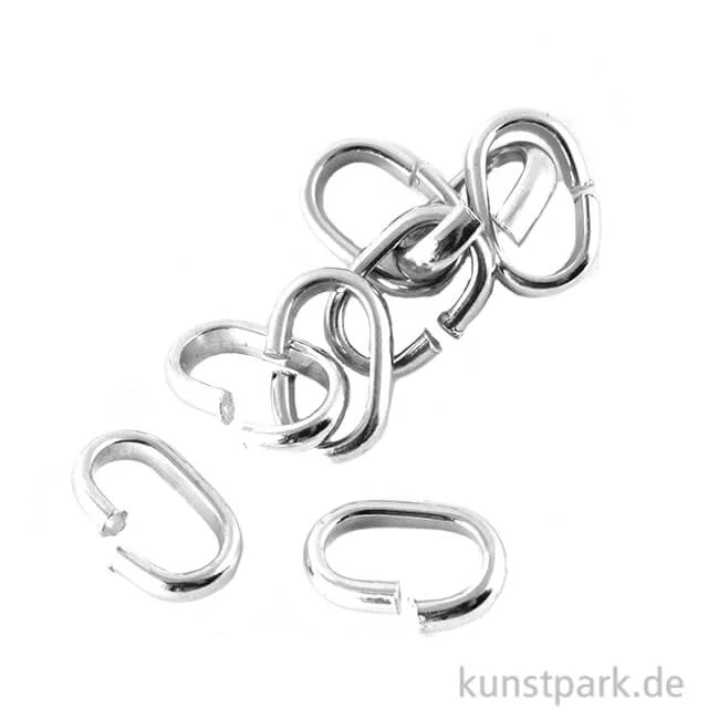 Artikelbild 1 des Artikels “Biege-Ring breit, 12x7x2 mm, platin, 8 Stück “