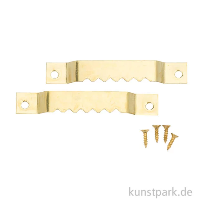 Artikelbild 1 des Artikels “Zackenaufhänger, 2 Stück mit 4 Schrauben, 66mm, Gold “