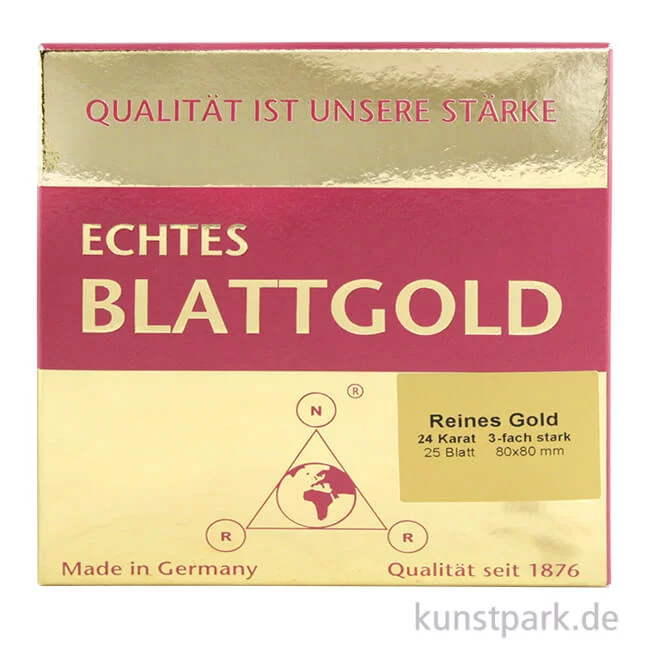 Artikelbild 1 des Artikels “Blattgold 24 Karat 80x80, 25 Blatt im Heftchen “